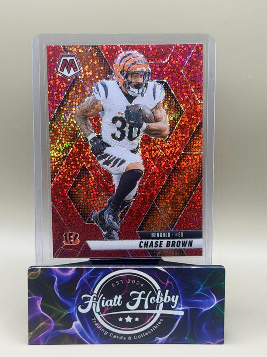 2025 Panini Mosaic Football Sparkle Pack - #220 Chase Brown - Red Sparkle