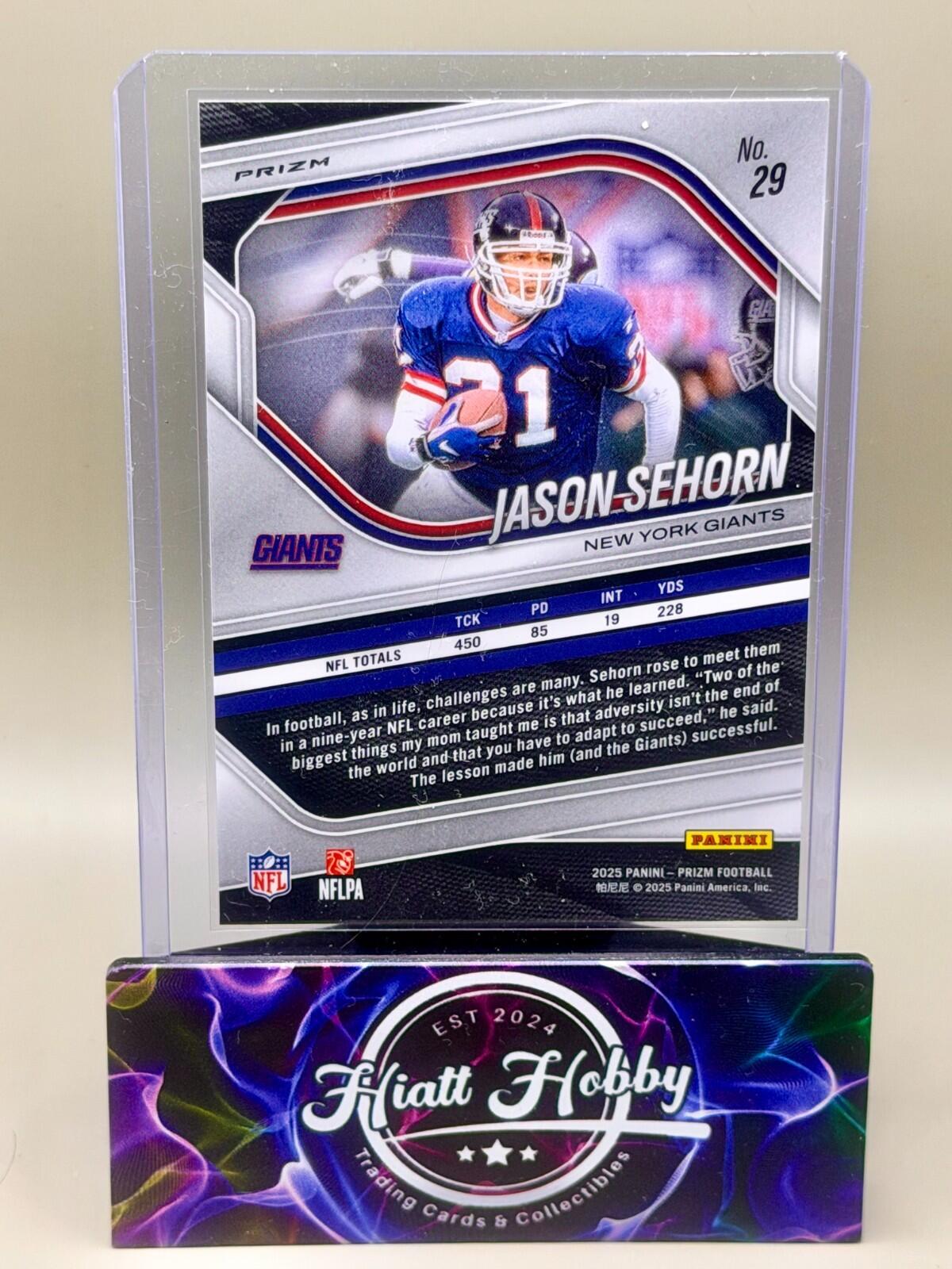 2025 Panini Prizm Football - #29 Jason Sehorn - White Disco Prizm