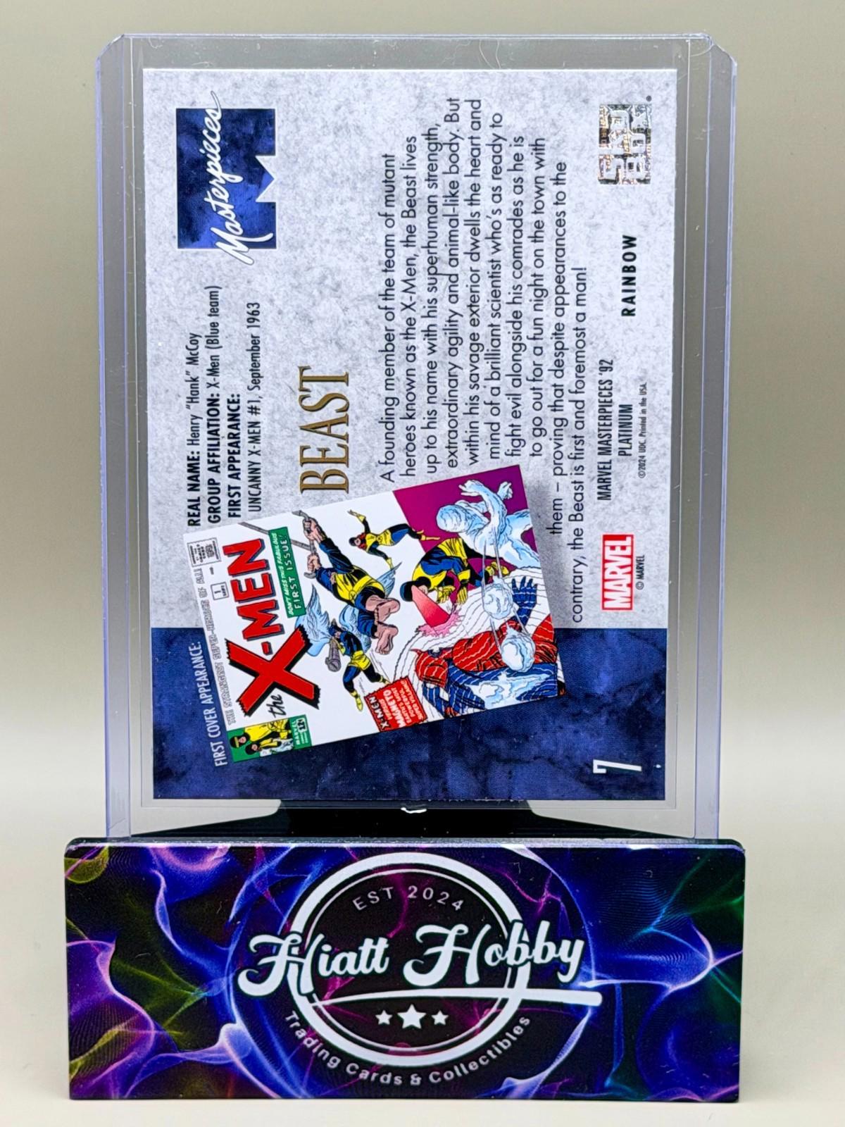 2024 Panini Skybox Marvel Masterpieces '92 Platinum - Beast #7 - Rainbow