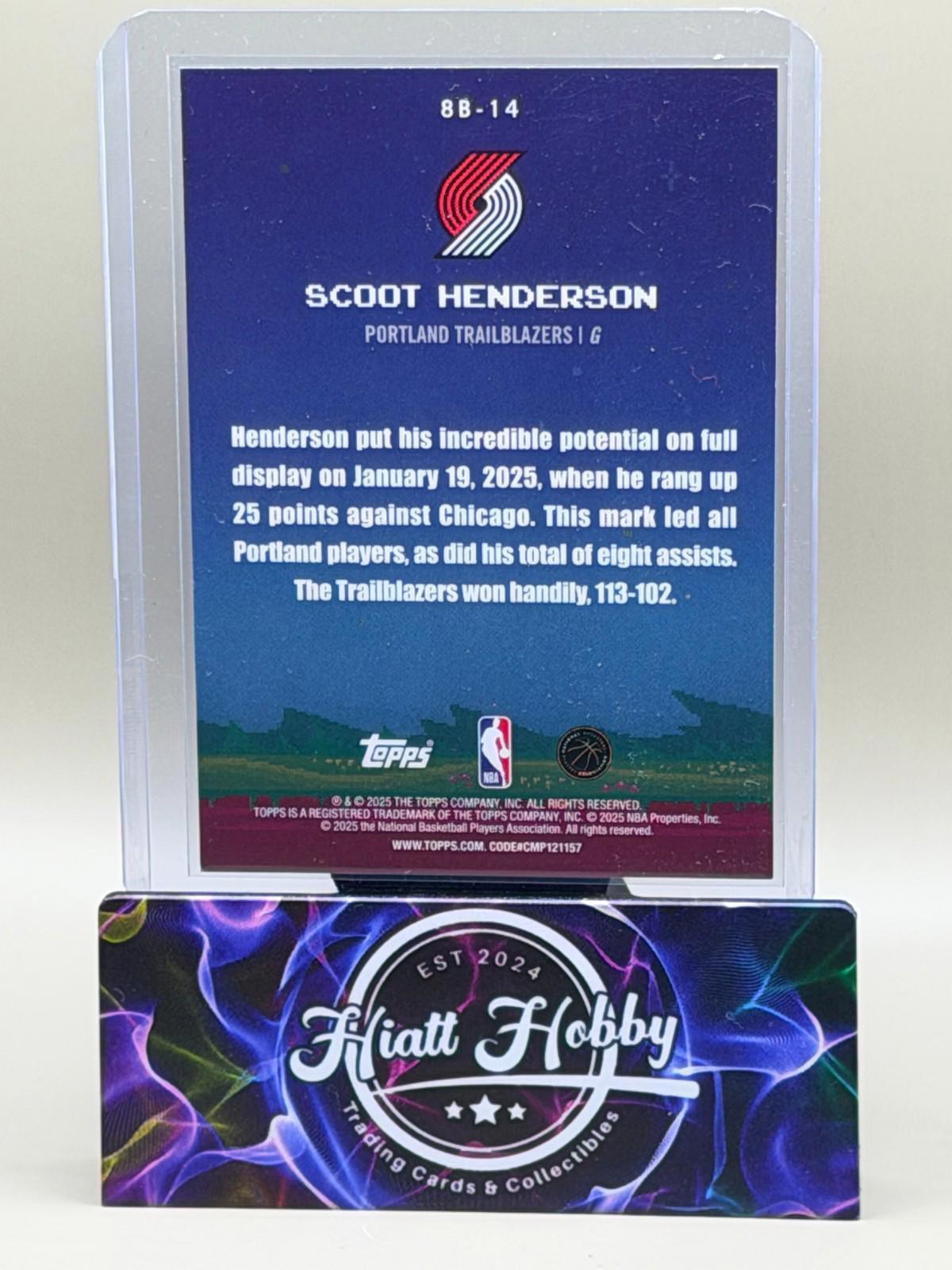 2025-26 Topps Basketball - Scoot Henderson #8B-14 - 8-Bit Ballers