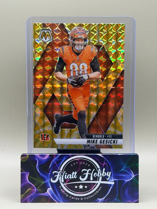 2025 Panini Mosaic Football - #36 Mike Gesicki - Reactive Yellow Mosaic