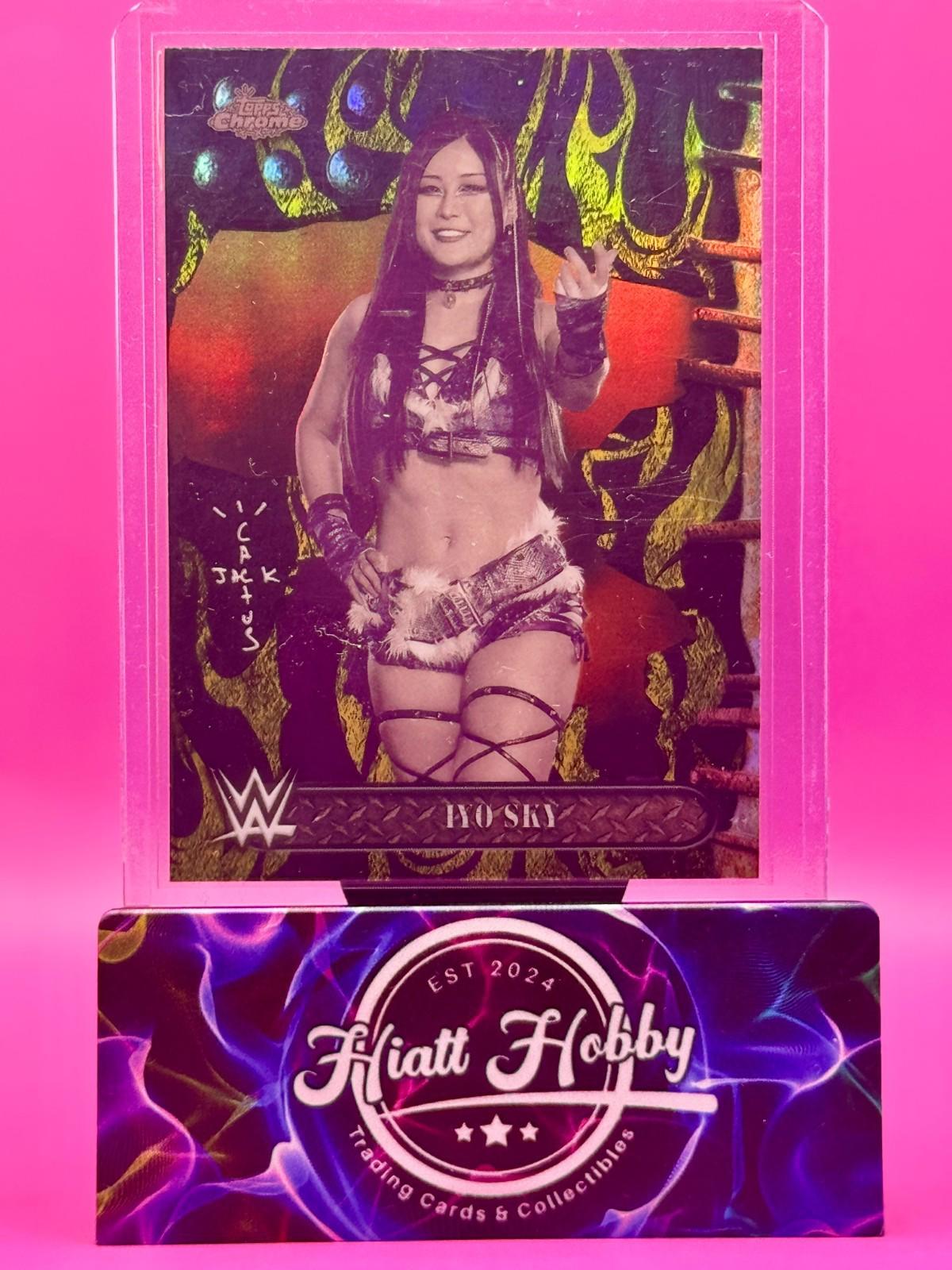 2025 Topps Chrome Cactus Jack WWE - Iyo Sky #53 - Yellow Flames Refractor