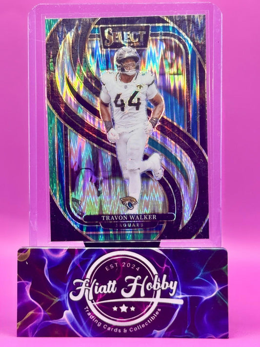 2024 Panini Select - Travon Walker #197 Premier Level Black & Green Shock Prizm