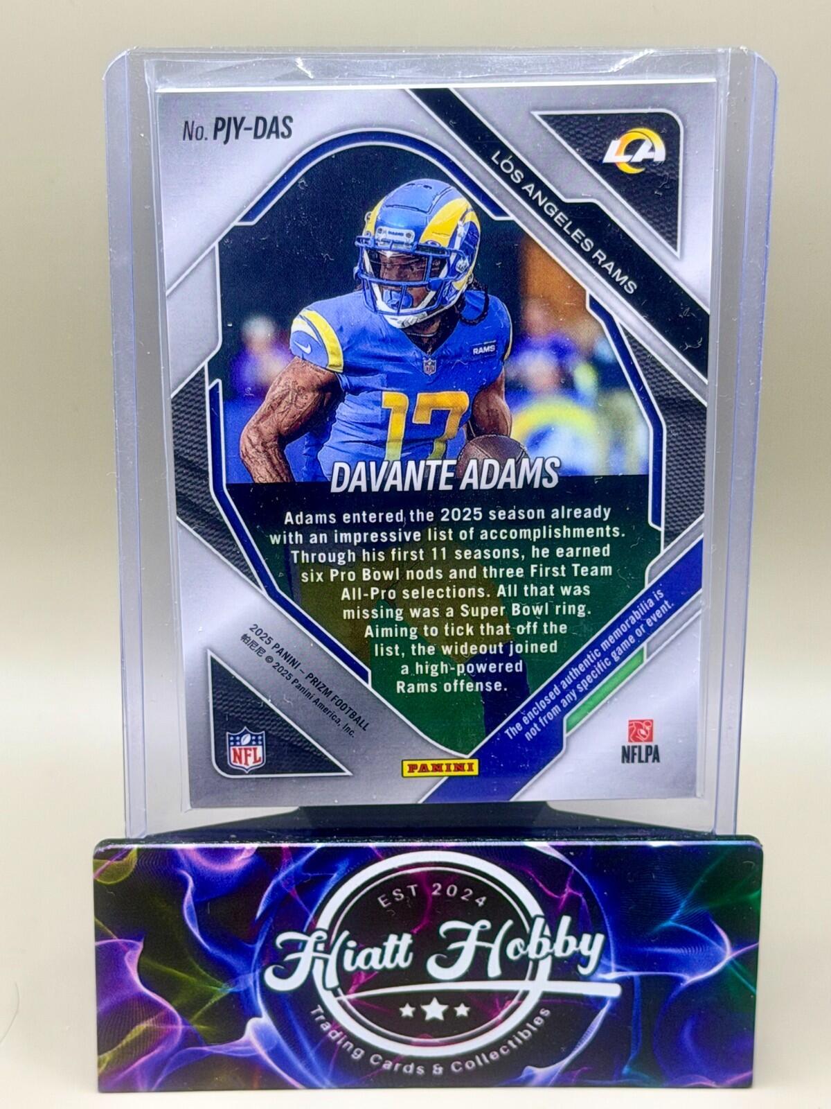 2025 Panini Prizm Football - #PJY-DAS Davante Adams - Premier Jersey Silver Holo