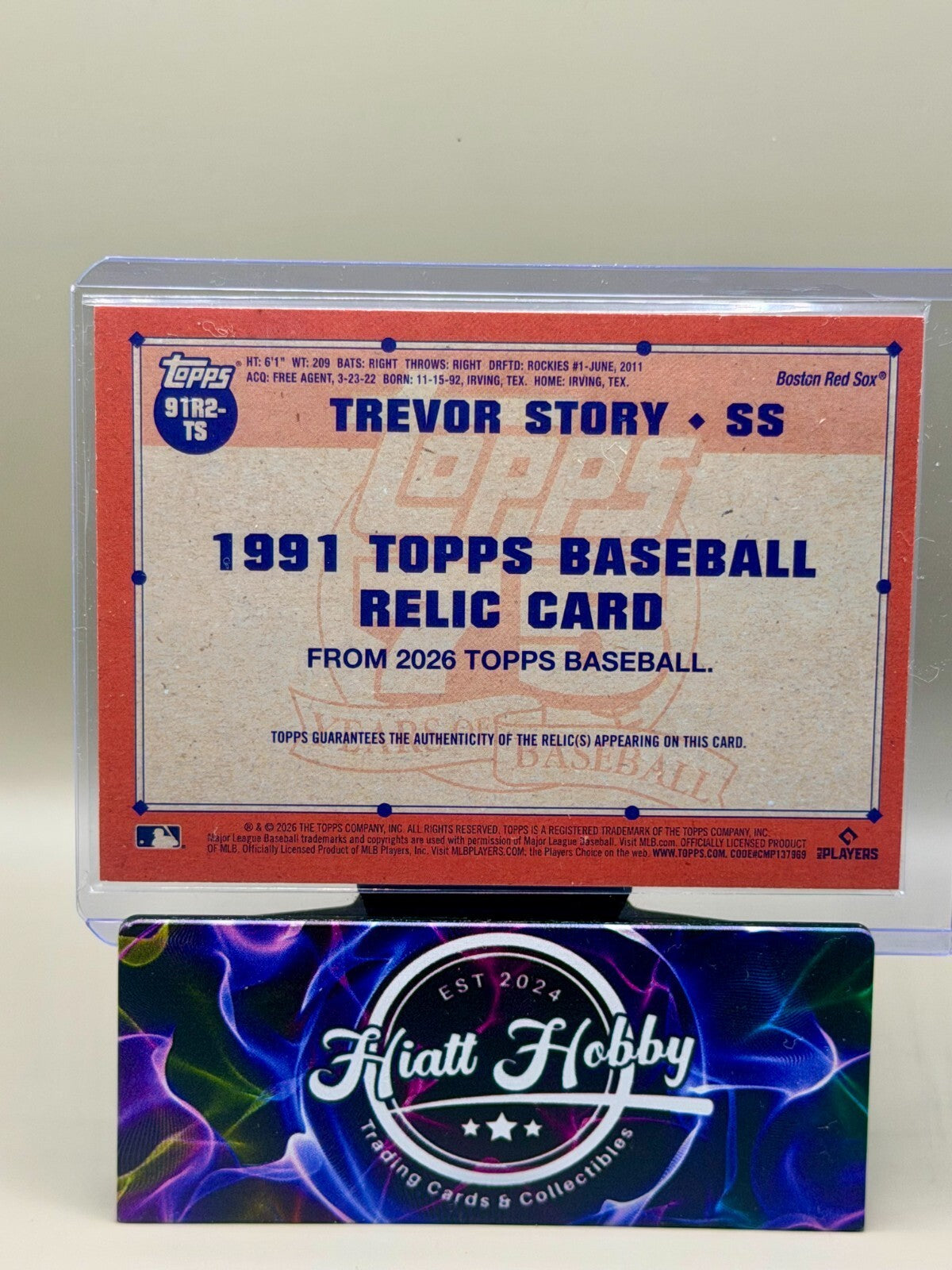 2026 Topps Series 2 - #91R2-TS Trevor Story - 35th Anniversary Relic
