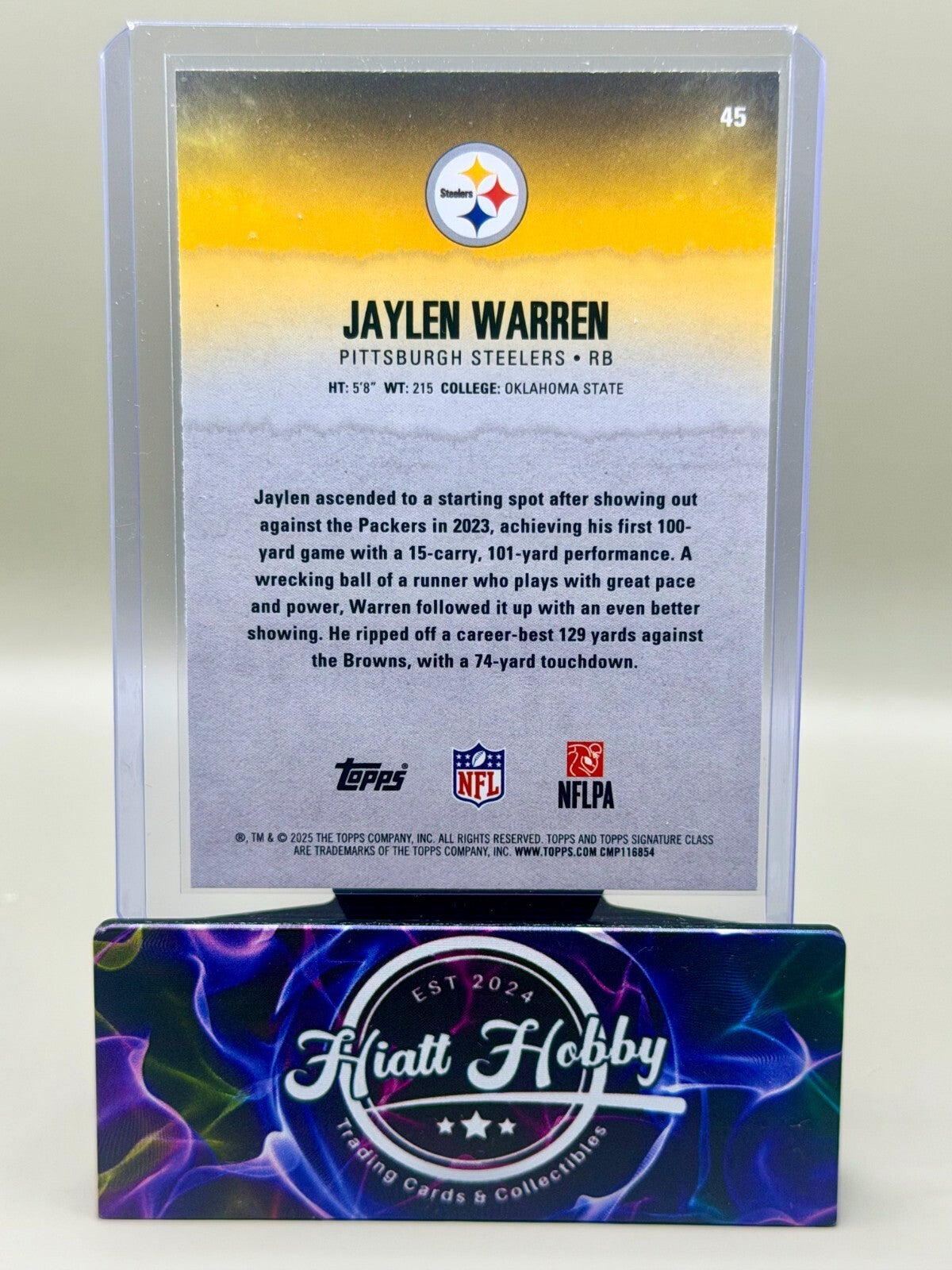 2025 Topps Signature Class Football - #45 Jaylen Warren - Red Black