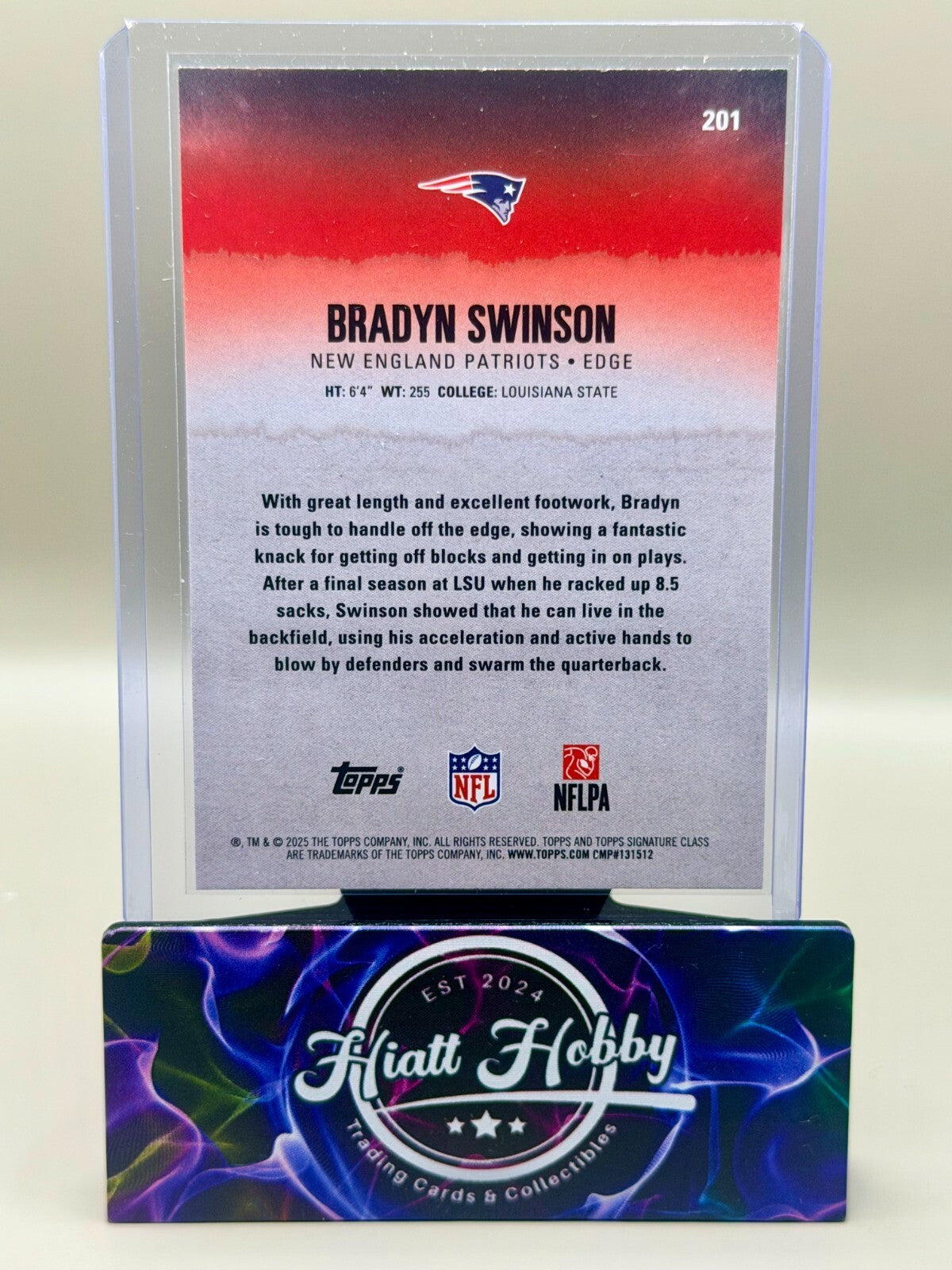 2025 Topps Signature Class Football - #201 Bradyn Swinson - Blue Yellow (RC)