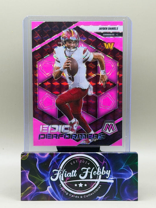 2025 Panini Mosaic - #20 Jayden Daniels Epic Performers Pink Fluorescent Mosaic