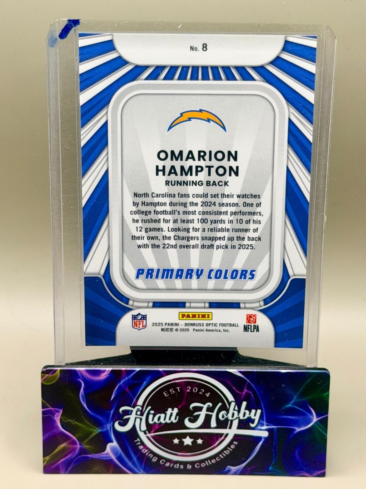 2025 Panini Donruss Optic - #8 Omarion Hampton - Primary Colors (RC)