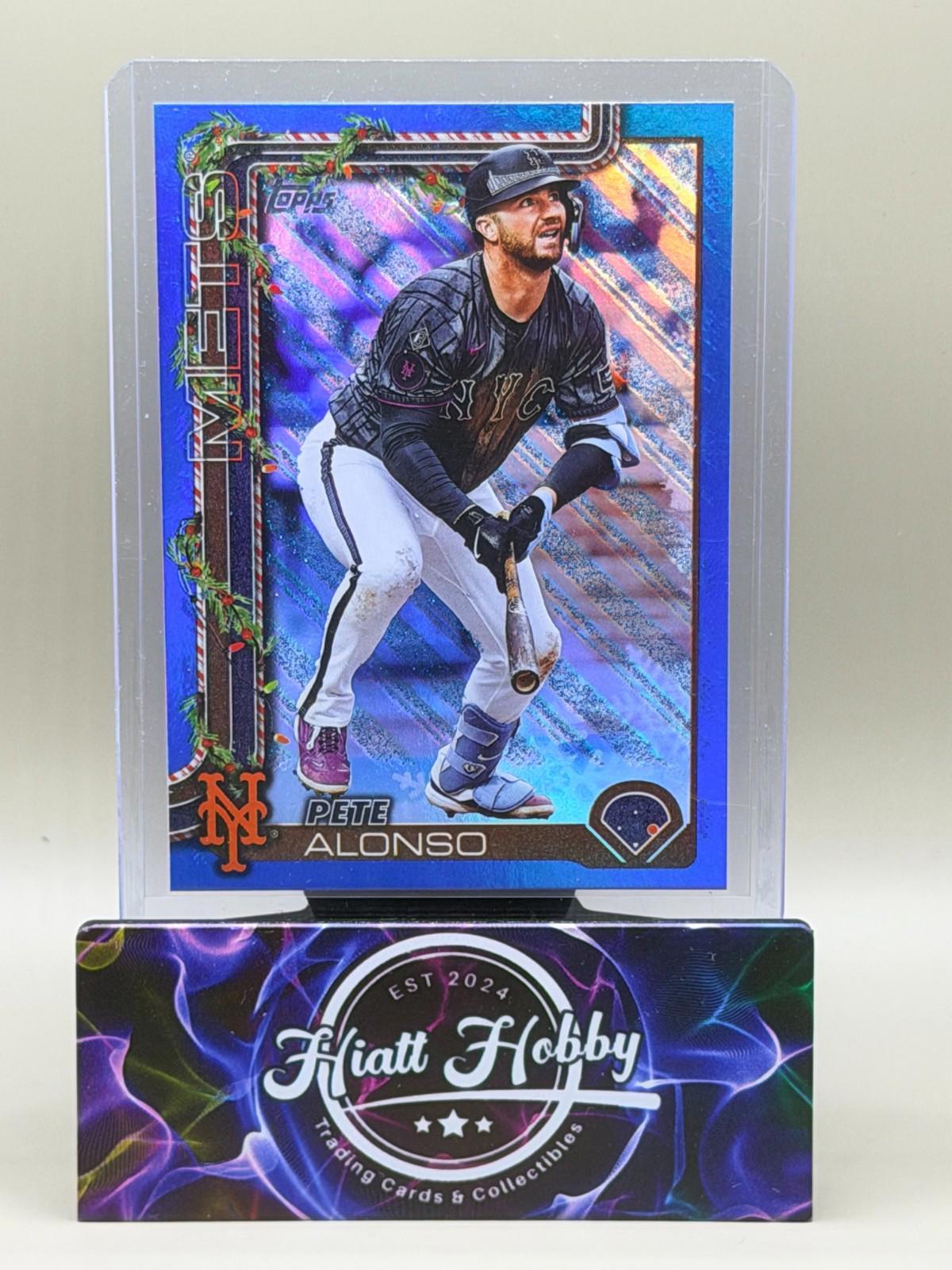 2025 Topps Holliday - Pete Alonso #H34 - Blue Metallic Glitter