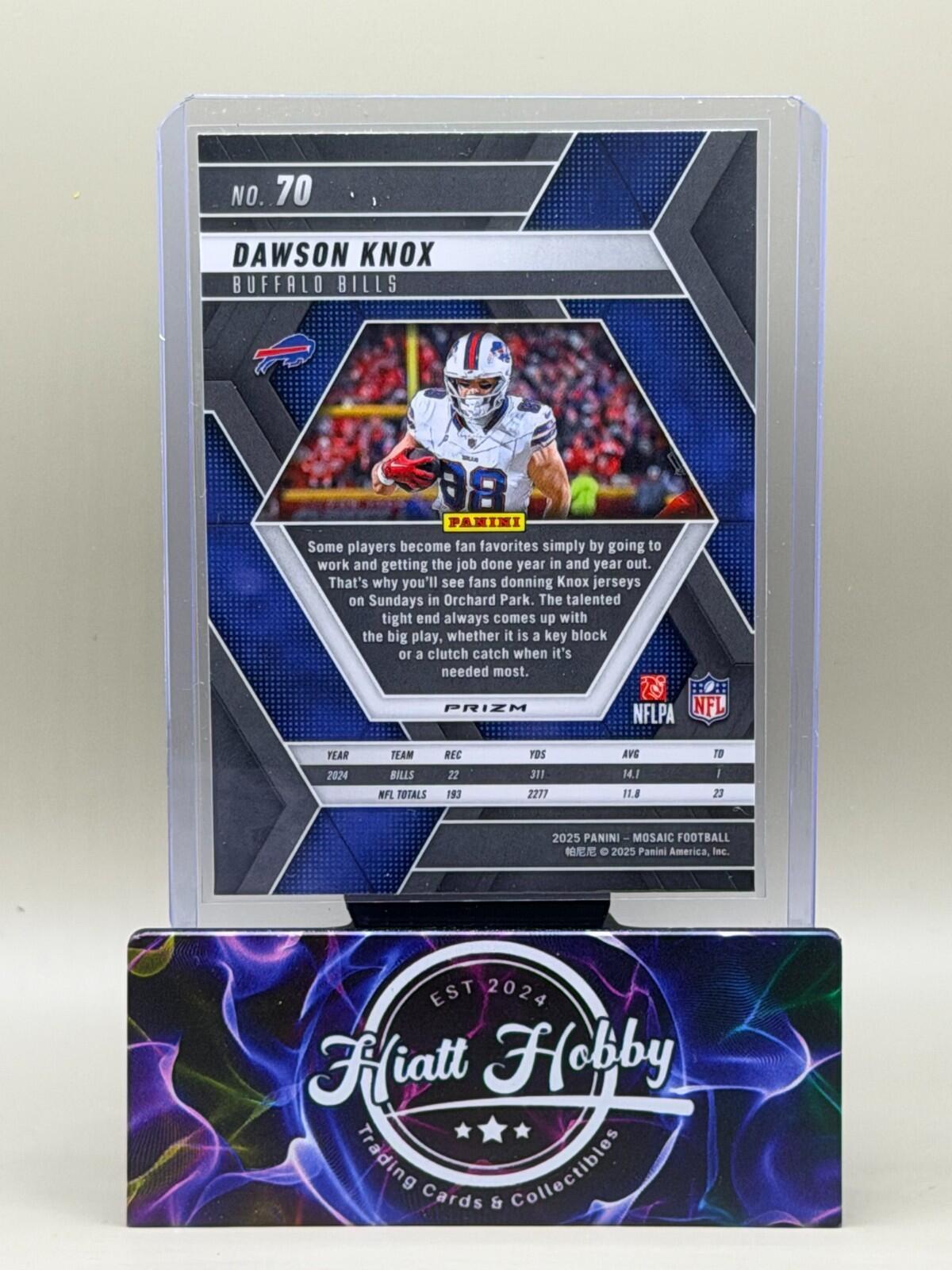 2025 Panini Mosaic Football - #70 Dawson Knox - Silver