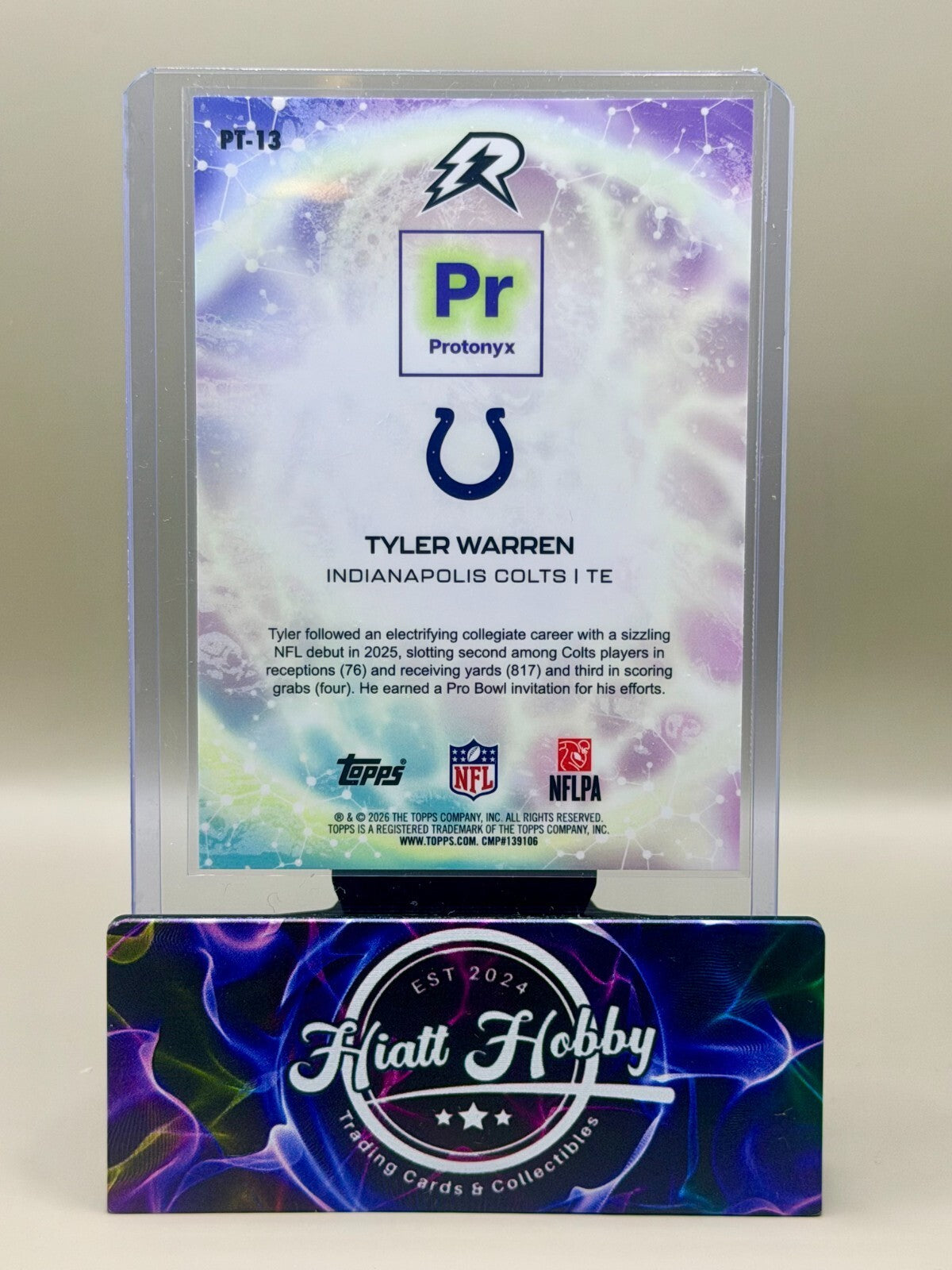 2025 Topps Resurgence - #PT-13 Tyler Warren - Protonyx (RC)