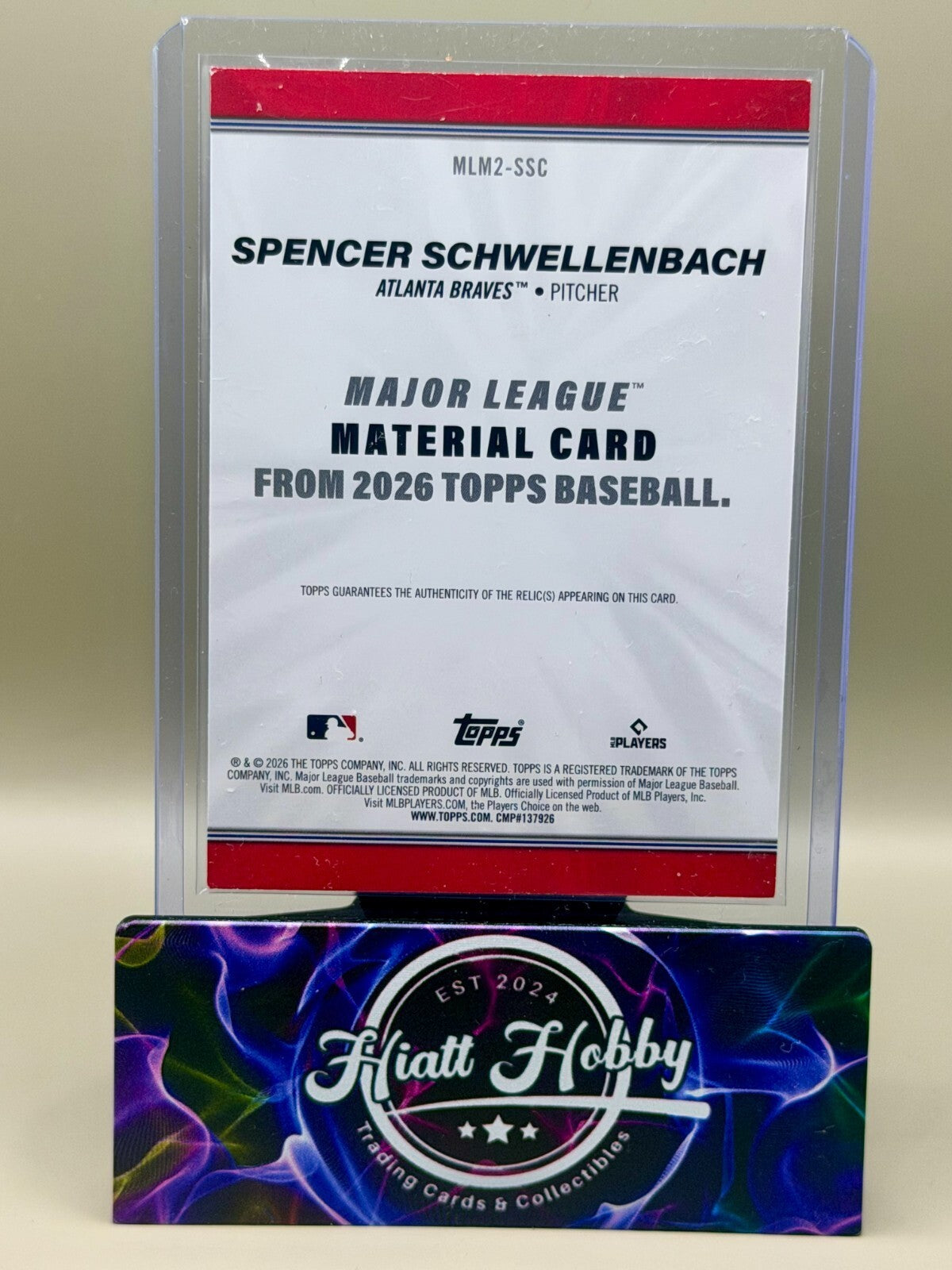 2026 Topps Series 2 - #MLM2-SSC Spencer Schwellenbach - Major League Materials