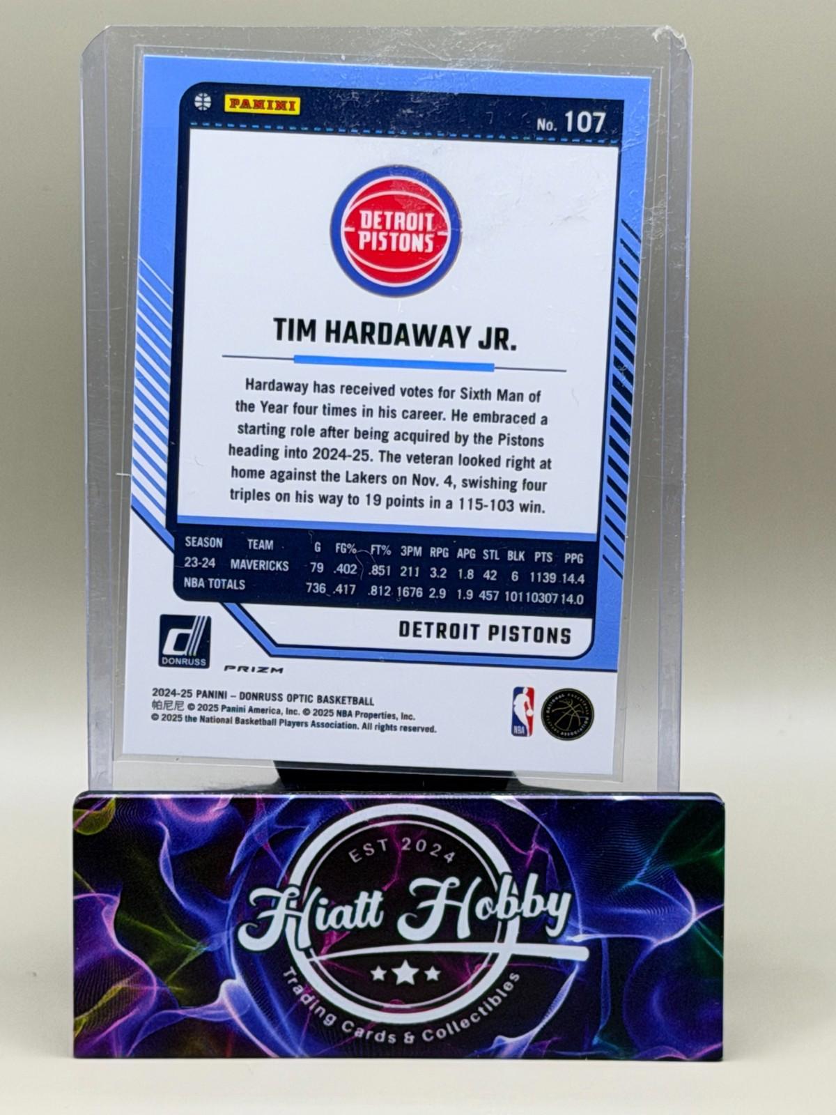 2024-25 Panini Donruss Optic - Tim Hardaway Jr #107 - Purple Shock Prizm