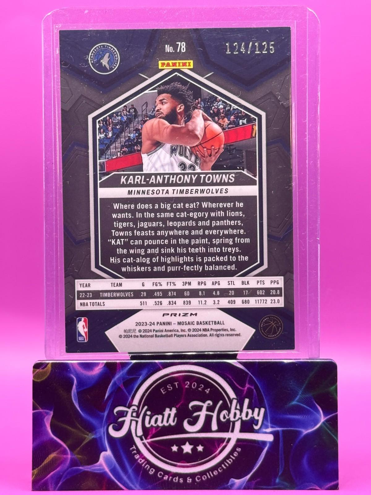 2023 Panini Mosaic Basketball - Karl-Anthony Towns #78 - Blue Cracked Ice /125
