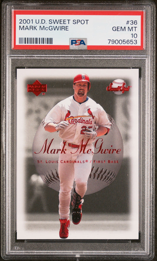 2001 UPPER DECK SWEET SPOT MARK McGWIRE  #36 - PSA 10
