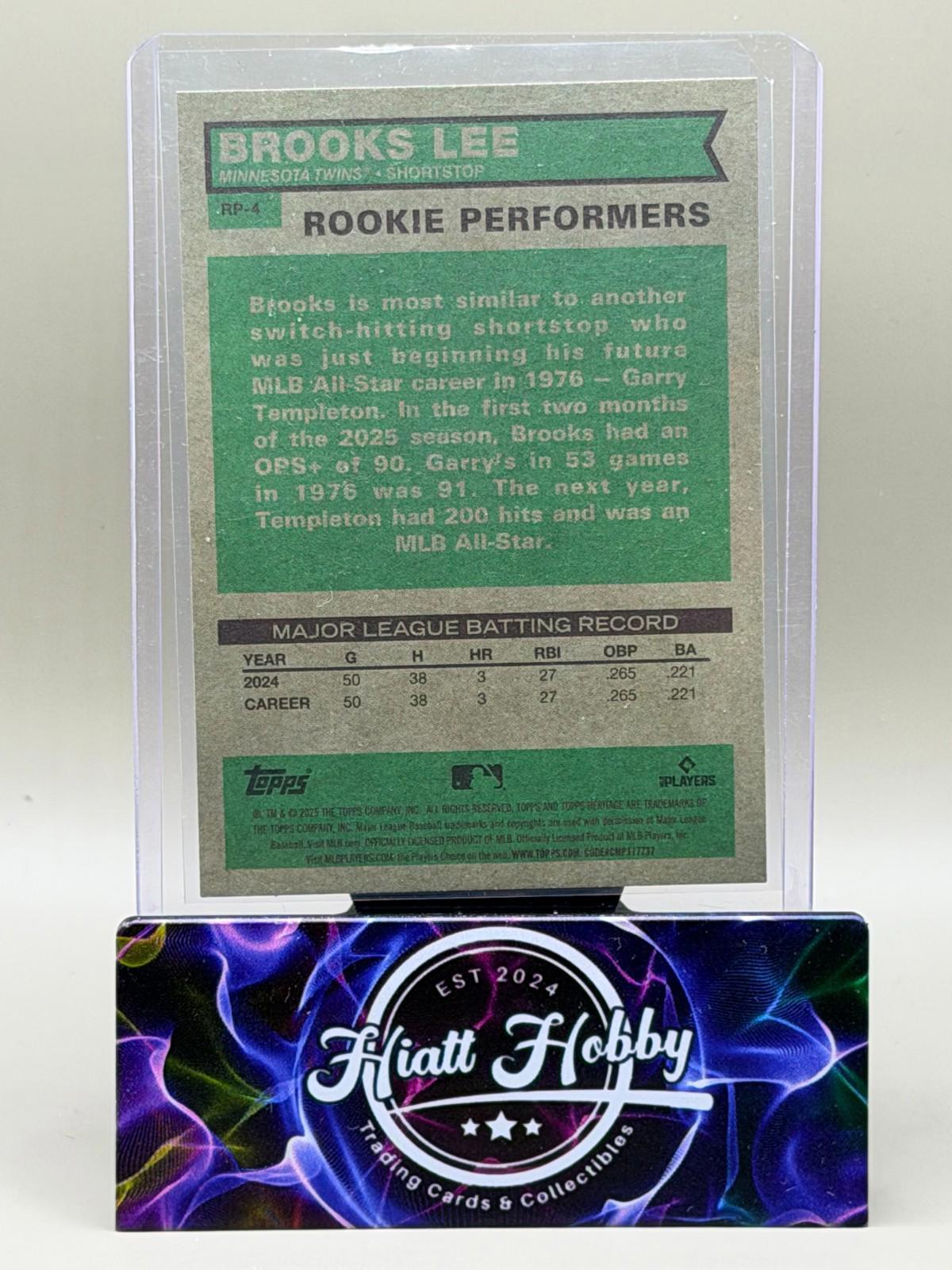 2025 Topps Heritage High Number - Brooks Lee #RP-4 - Rookie Performers