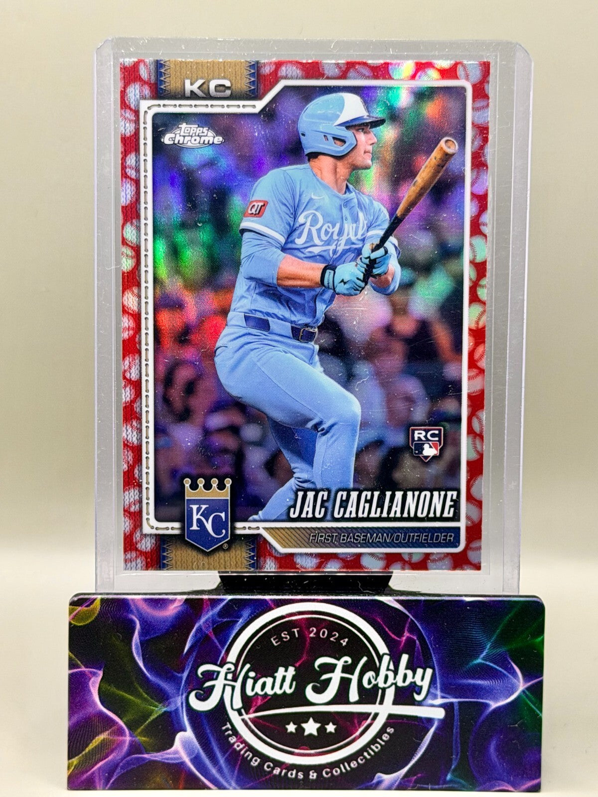 2026 Topps Chrome - #131 Jac Caglianone - Baseball Seams Refractor (RC)