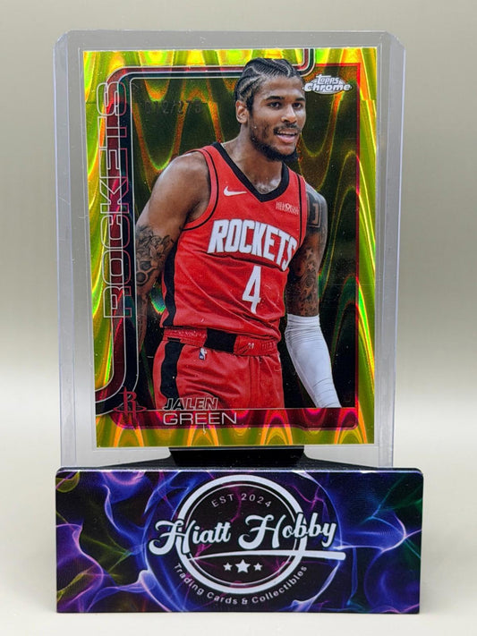 2025-26 Topps Chrome - Jalen Green #58 - Yellow Raywave /275