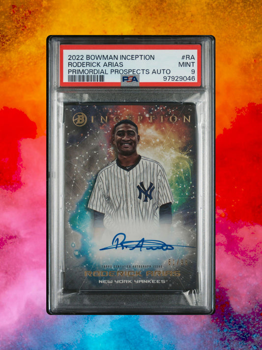 2022 Bowman Inception-Roderick Arias #PPA-RA - Primordial Prosp Auto /99 - PSA 9