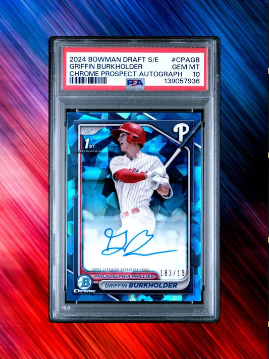 2024 Bowman Draft Sapphire #CPA-GB Griffin Burkholder -  Auto /199 - PSA 10
