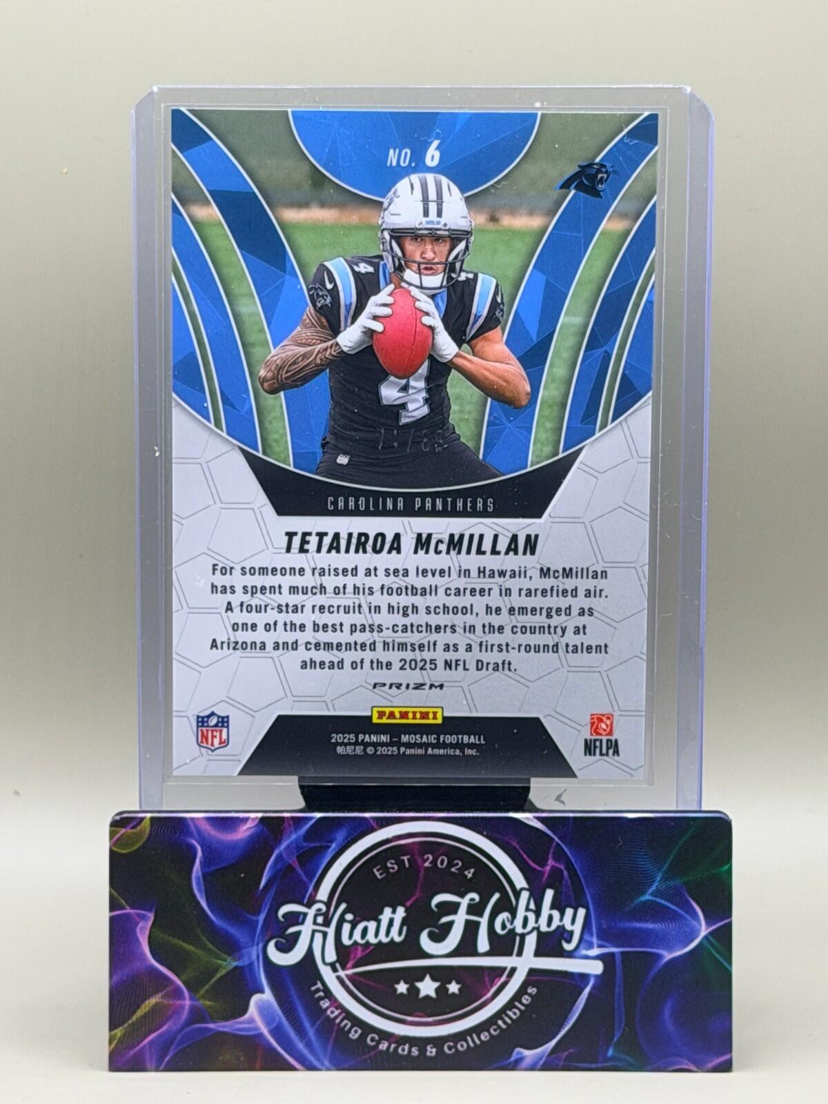2025 Panini Mosaic - #6 Tetairoa McMillan - Elevate - Reactive Yellow /89 (RC)