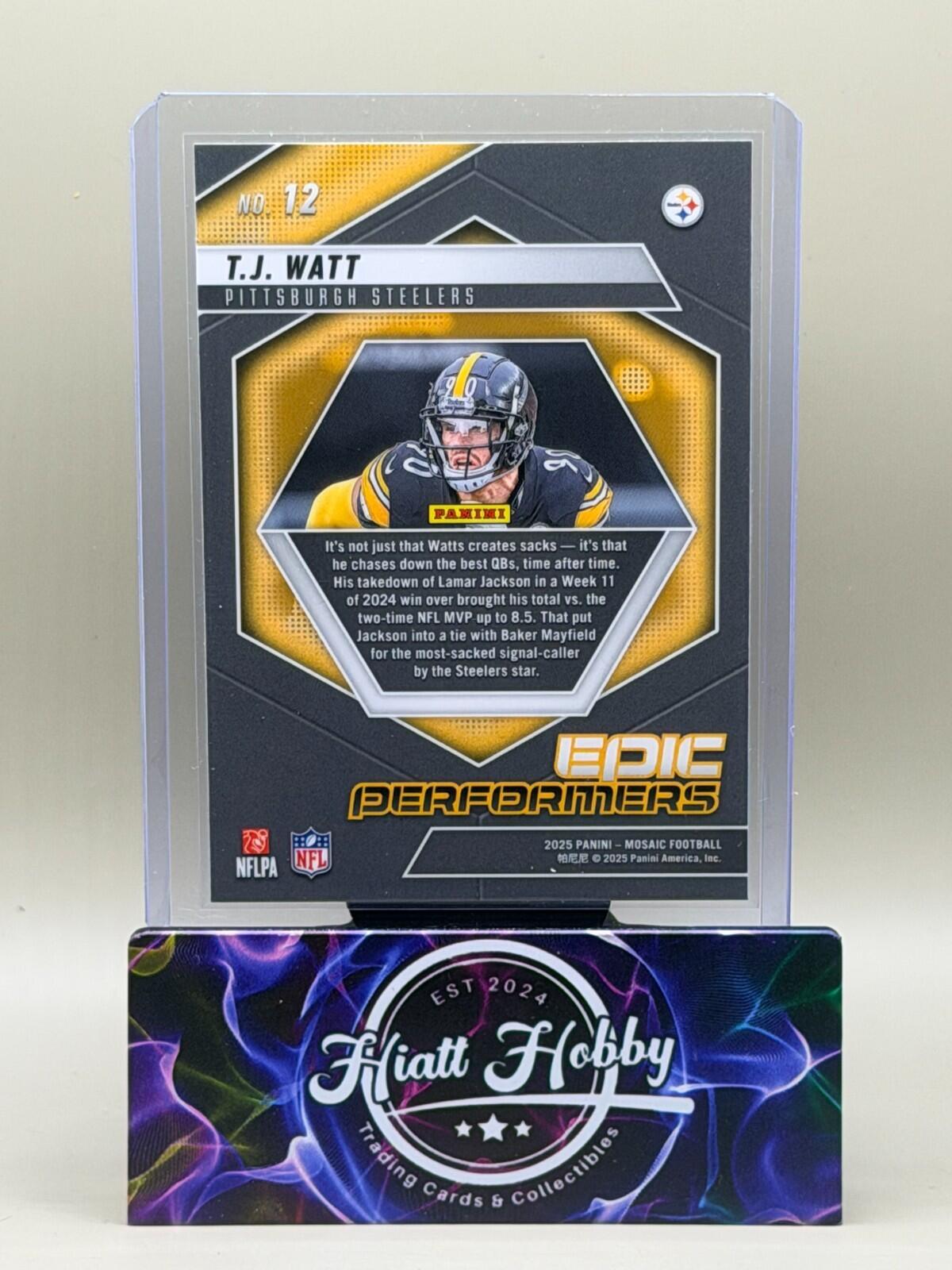 2025 Panini Mosaic Football - #12 T.J. Watt - Epic Performers