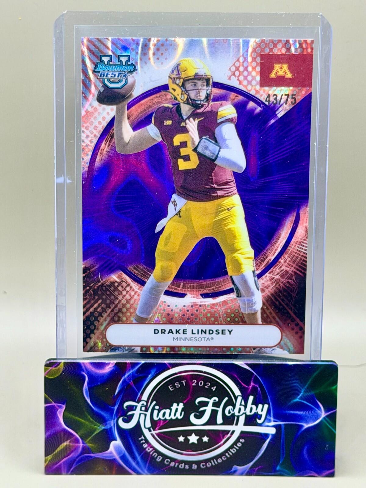 2025 Bowman's Best U - #76 Drake Lindsey - Purple Lava /75