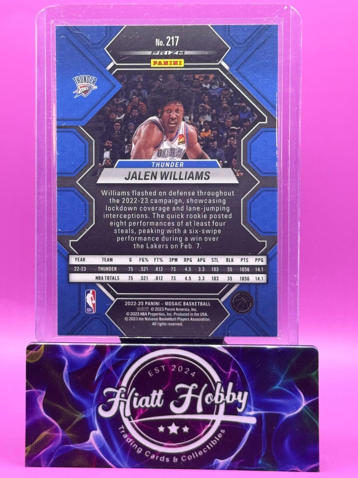 2022 Panini Mosaic Basketball - Jalen Williams #217 - Silver Holo Prizm (RC)