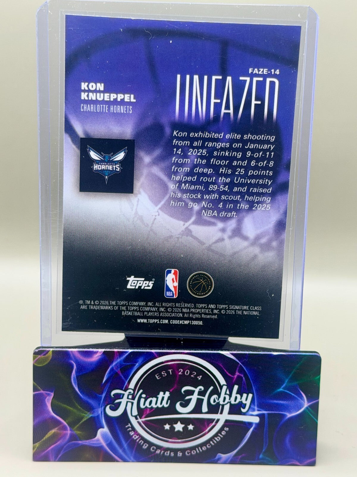 2025-26 Topps Signature Class Basketball - #FAZE-14 Kon Knueppel - Unfazed (RC)