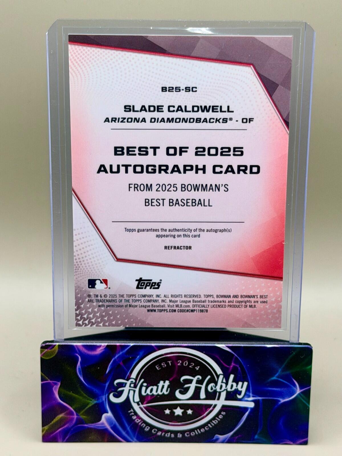 2025 Bowman's Best - #B25-SC Slade Caldwell - Refractor Auto (RC)