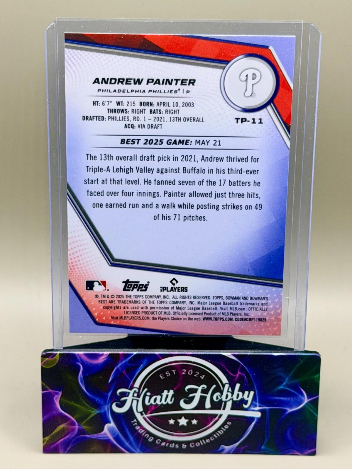 2025 Bowman's Best - #TP-11 Andrew Painter - Mini Diamond /299 (RC)