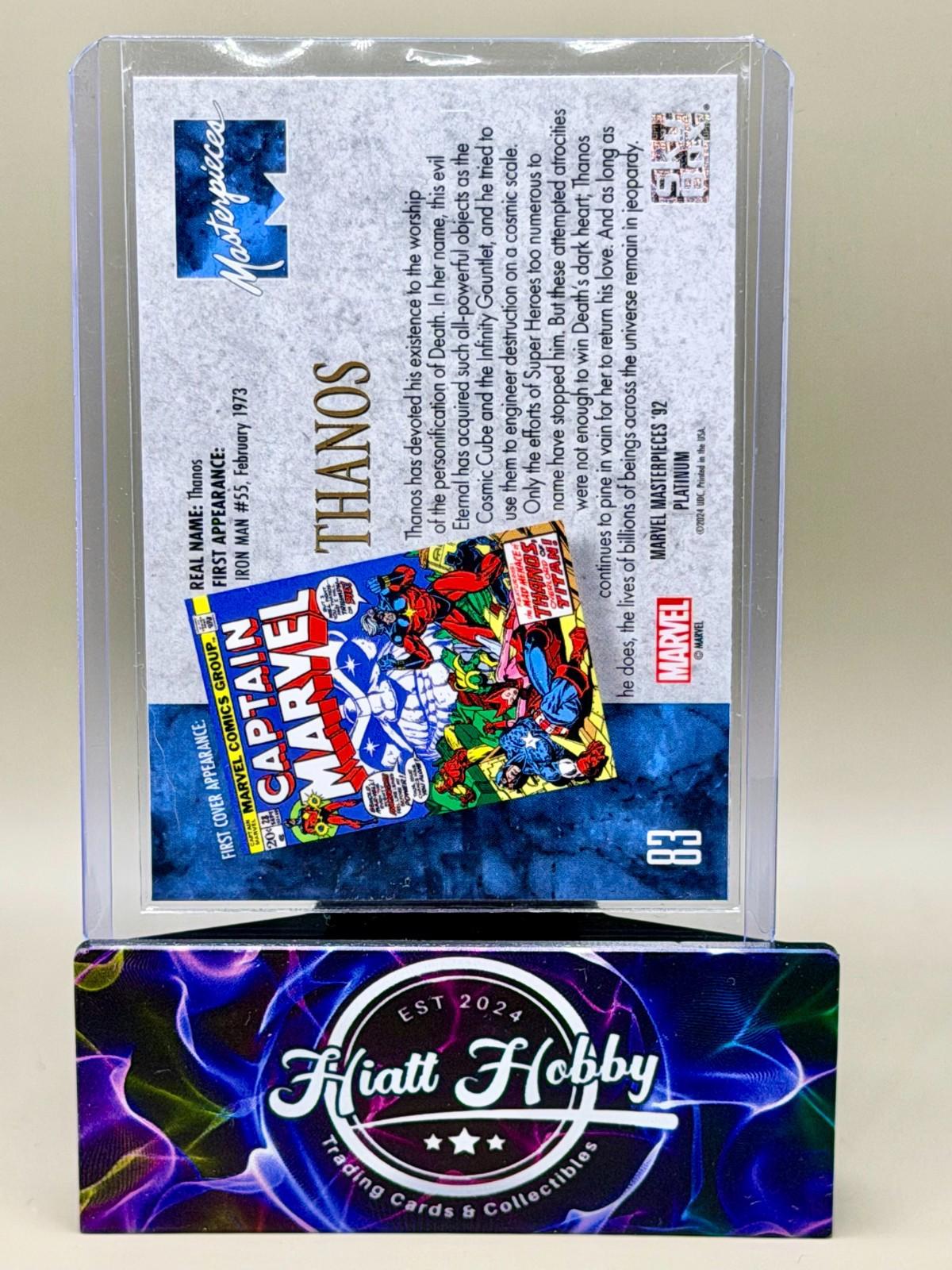 2024 Panini Skybox Marvel Masterpieces '92 Platinum - Thanos #83