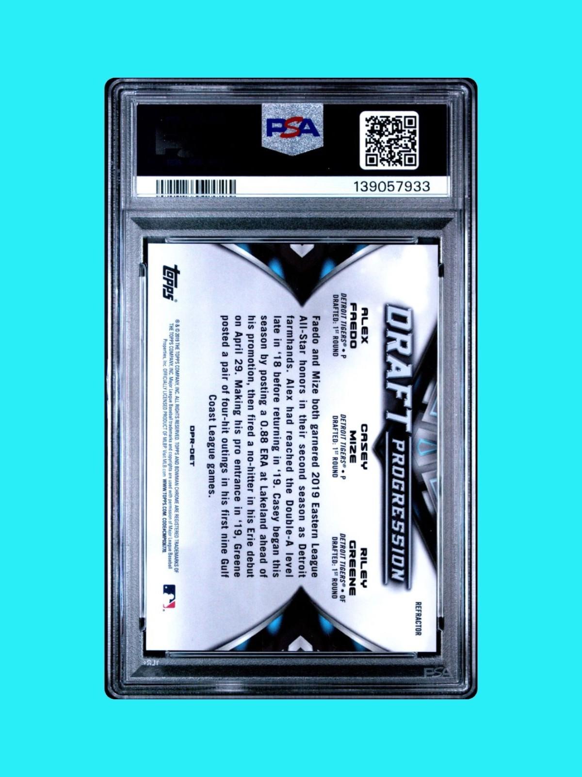 2019 Bowman Draft #DPR-DET Faedo/Greene/Mize - Draft Progression Refractor /250