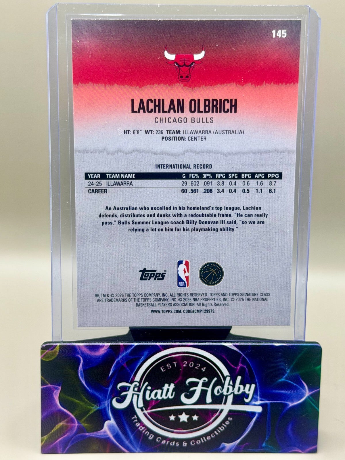 2025-26 Topps Signature Class - #145 Lachlan Olbrich - Orange Blue (RC)