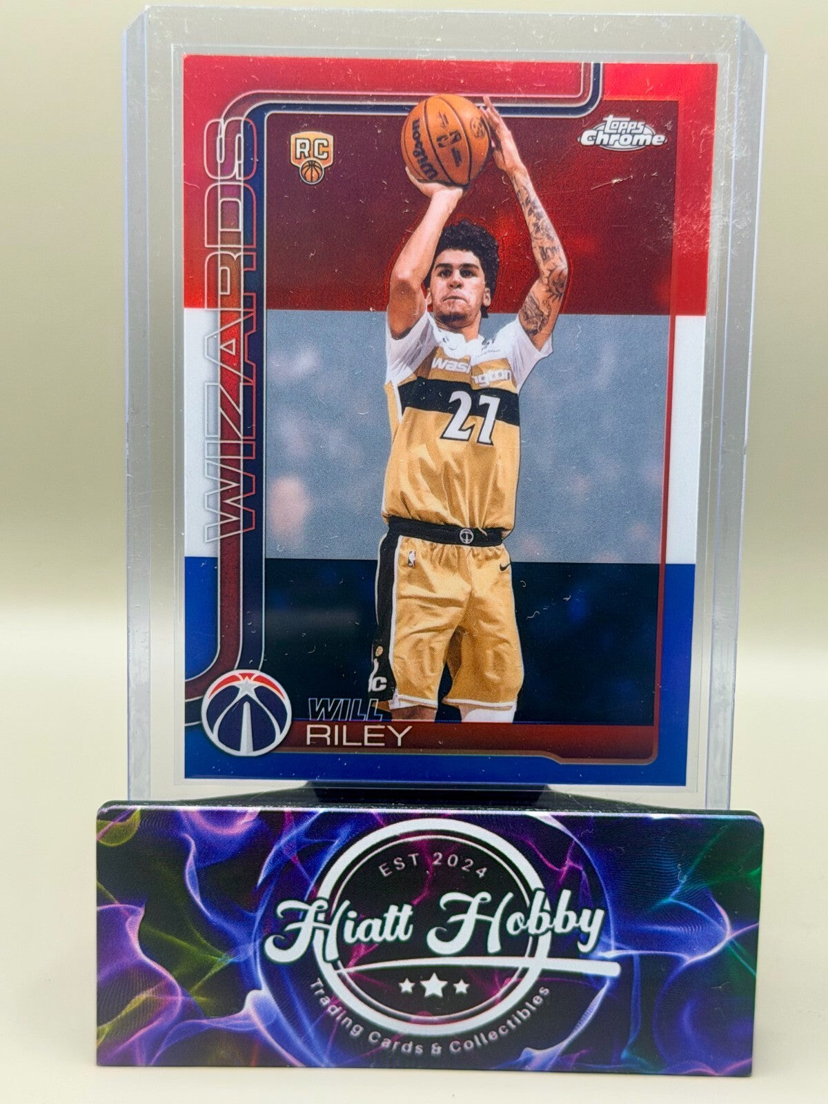 2025-26 Topps Chrome Update - #171 Will Riley - Red White & Blue Refractor (RC)