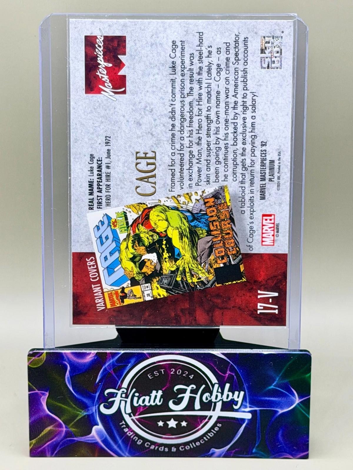2024 Panini Skybox Marvel Masterpieces '92 Platinum - Cage #17-V - Variant Cover