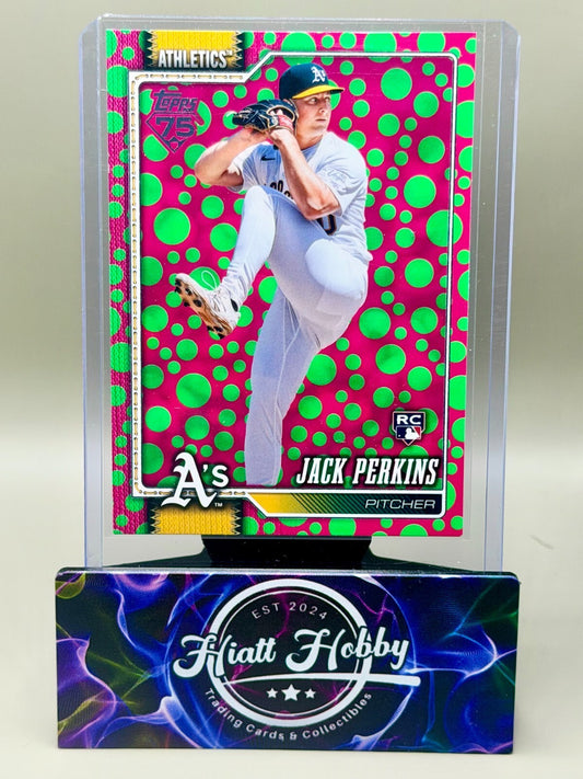 2026 Topps Series 1 - #206 Jack Perkins - Holiday Green/Pink Polka Dots (RC)