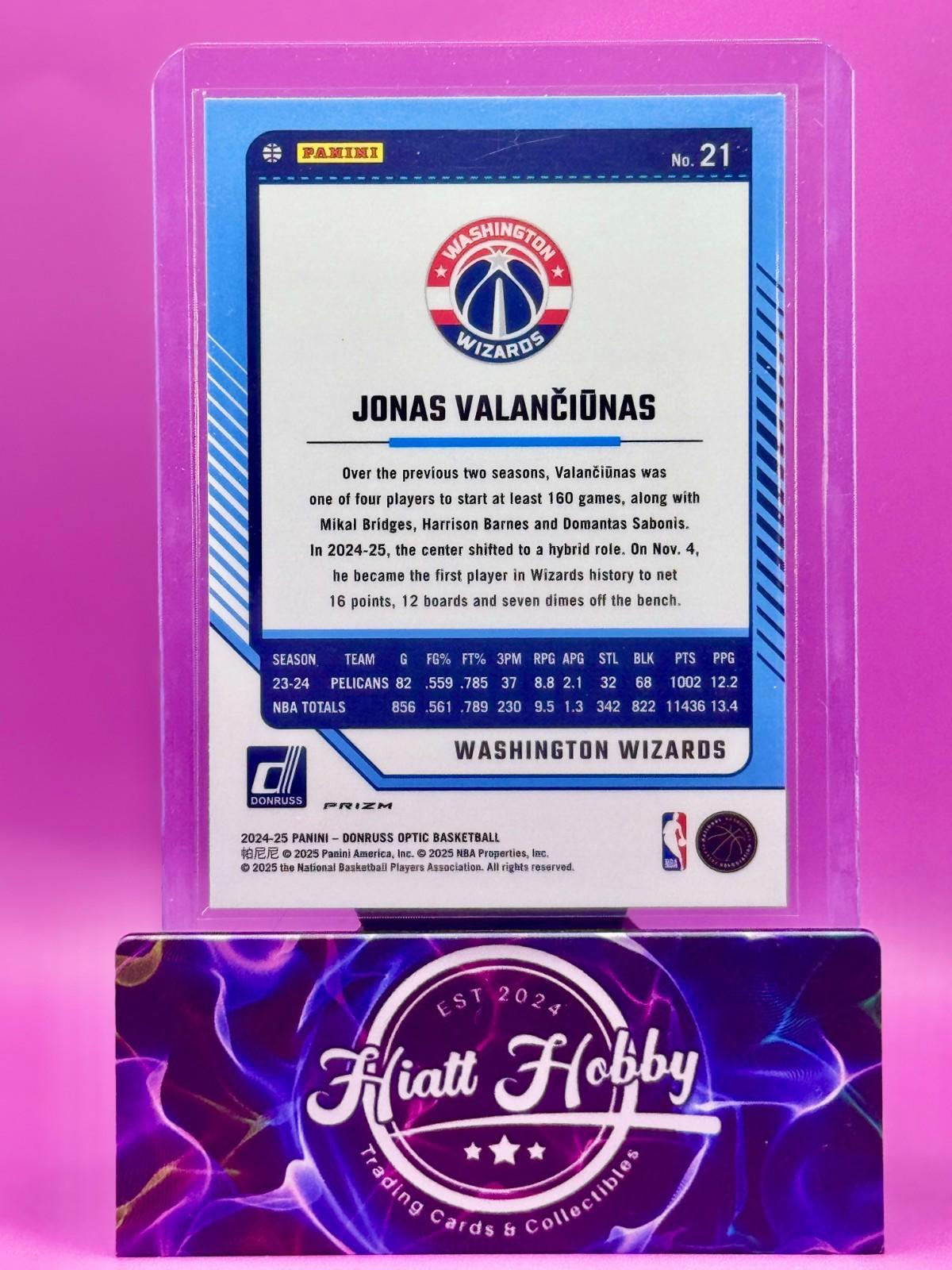 2024-25 Panini Donruss Optic - Jonas Valanciunas #21 - Purple Shock Prizm