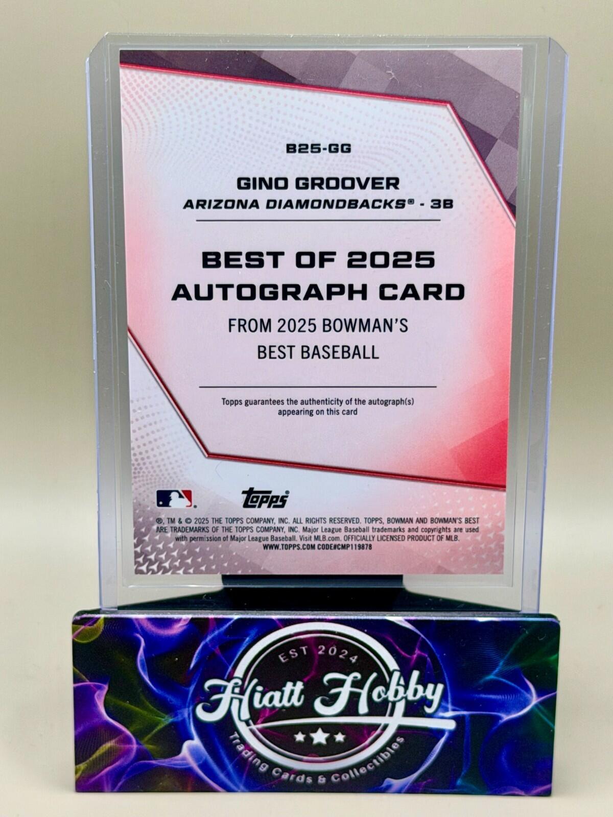 2025 Bowman's Best - #B25-GG Gino Grover - Auto (RC)