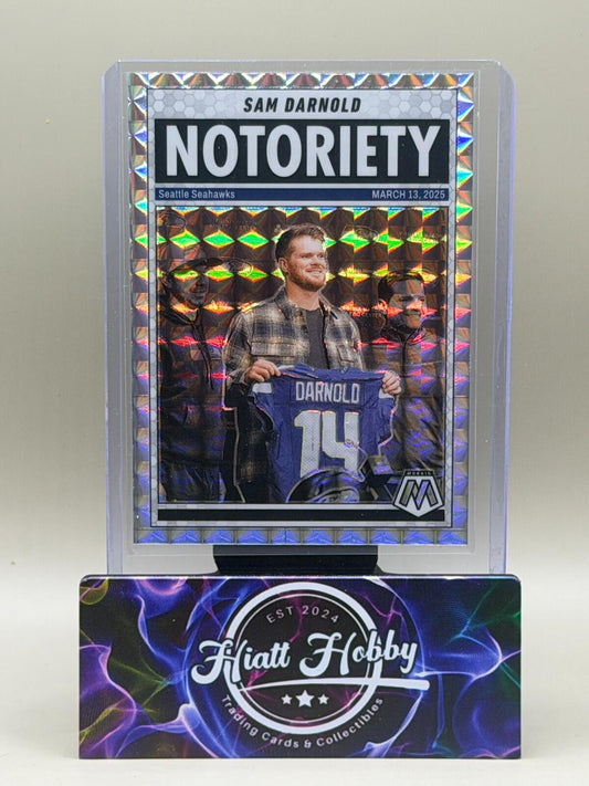 2025 Panini Mosaic Football - #9 Sam Darnold - Notoriety - Silver Mosaic