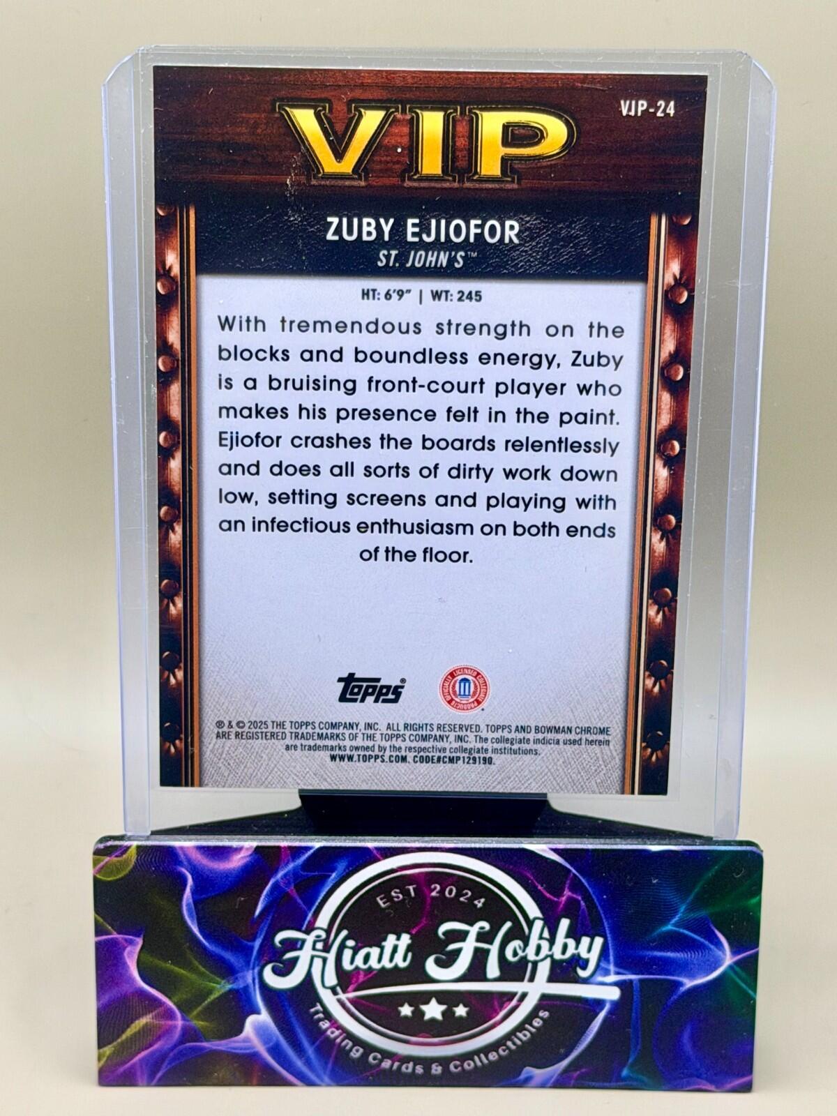 2025-26 Bowman Chrome Basketball #VIP-24 Zuby Ejiofor - Very Important Prospect