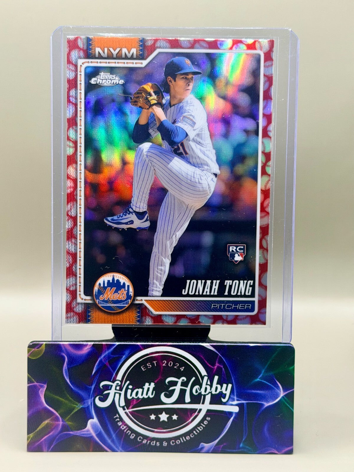2026 Topps Chrome - #269 Jonah Tong - Baseball Seams Refractor (RC)