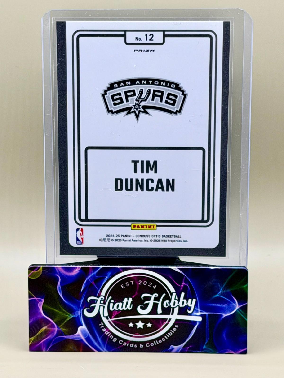 2024-25 Panini Donruss Optic - Tim Duncan #12 - Winner Stays - Purple