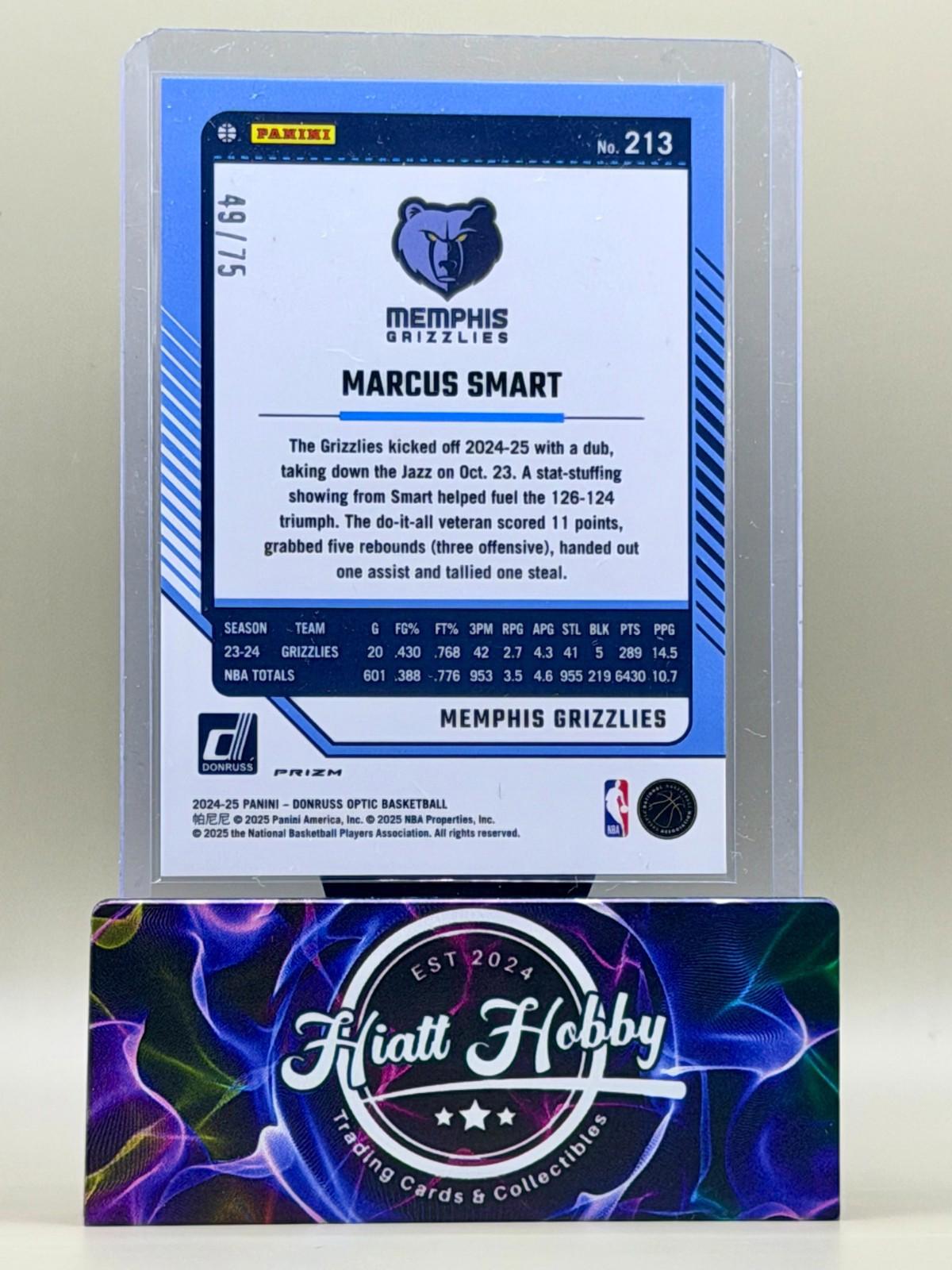 2024-25 Panini Donruss Optic - Marcus Smart #213 - Red Glitter Prizm /75