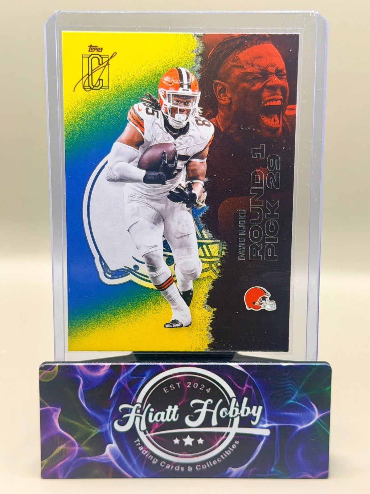 2025 Topps Signature Class Football - #71 David Njoku - Blue Yellow