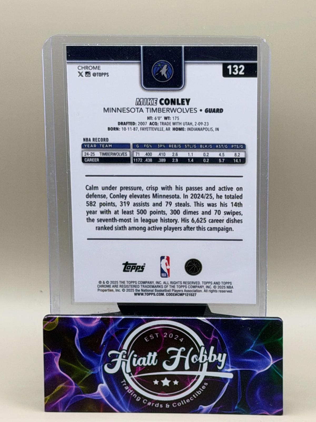 2025-26 Topps Chrome - Mike Conley #132 Prism Refractor