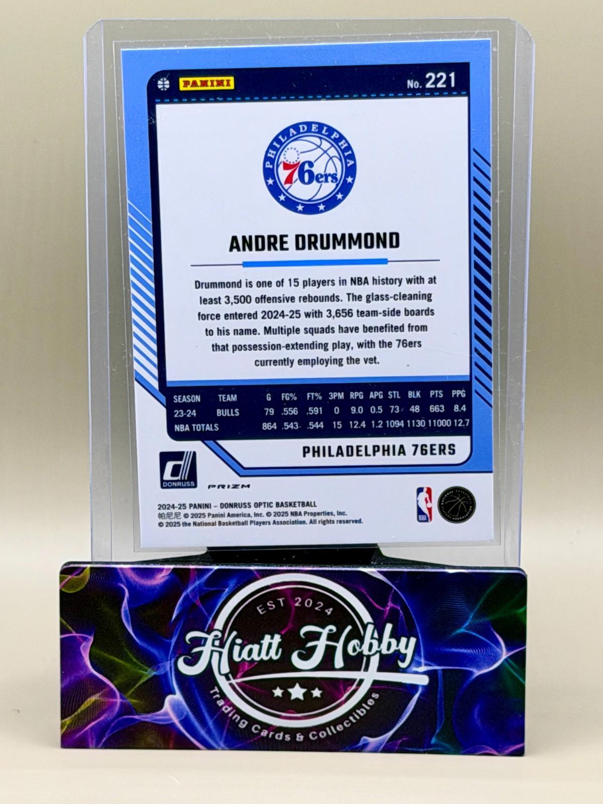2024-25 Panini Donruss Optic - Andre Drummond #221 - Purple Shock Prizm