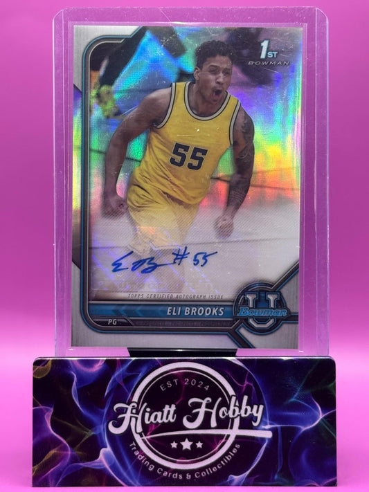 2021 Bowman Chrome U Basketball - Eli Brooks #BCPA-EB - Refractor Auto