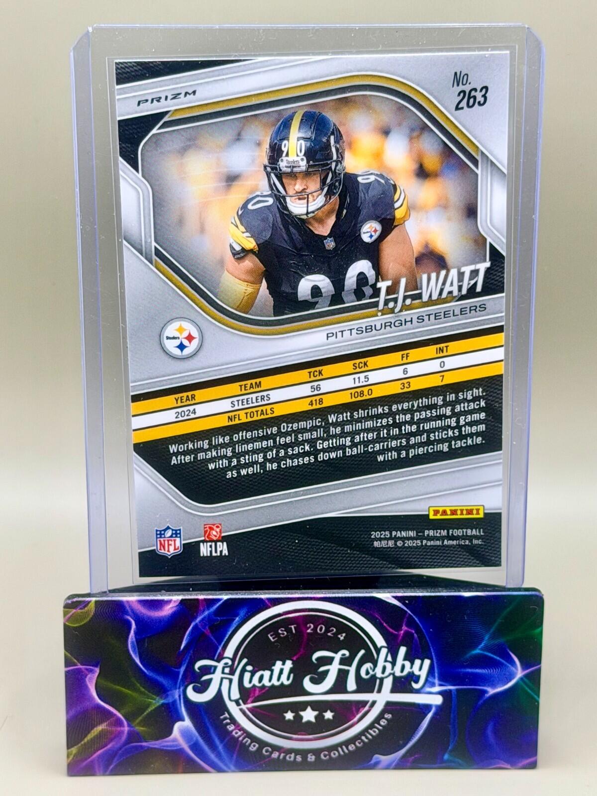 2025 Panini Prizm Football - #263 T.J. Watt - White Disco Prizm